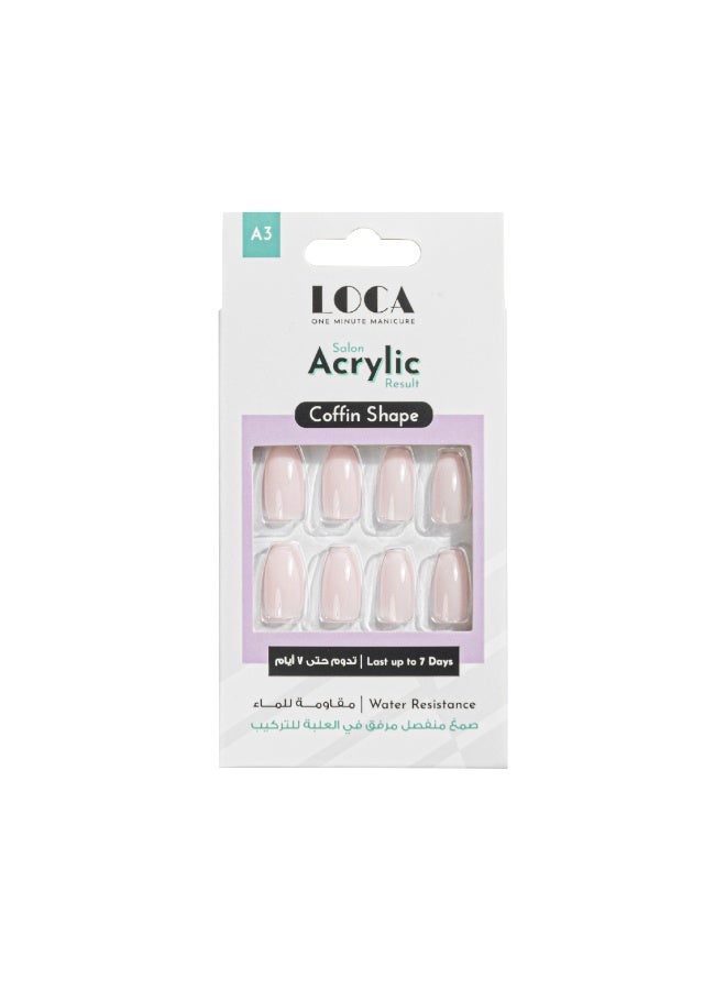 loca Acrylic Nails A3-Coffin shape ombre color - Image 1