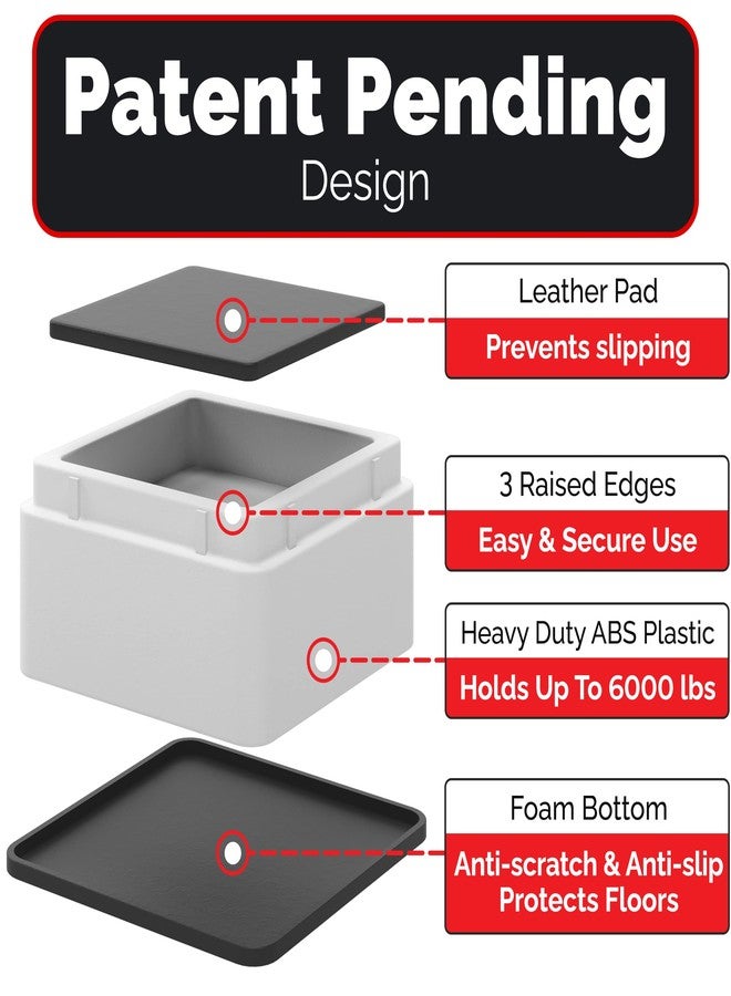 iPrimio Bed Risers - Square, 2 Inch Lift, Heavy Duty, 4 Pack, Up to 10000lbs - Bed Raising Blocks, Furniture Risers - Safe, Sturdy Bed Lifts for College Dorm Rooms, Couches, Tables, Desk Riser - Image 4