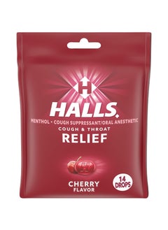 Halls HALLS Relief Cherry Cough Drops, 14 Total Drops 