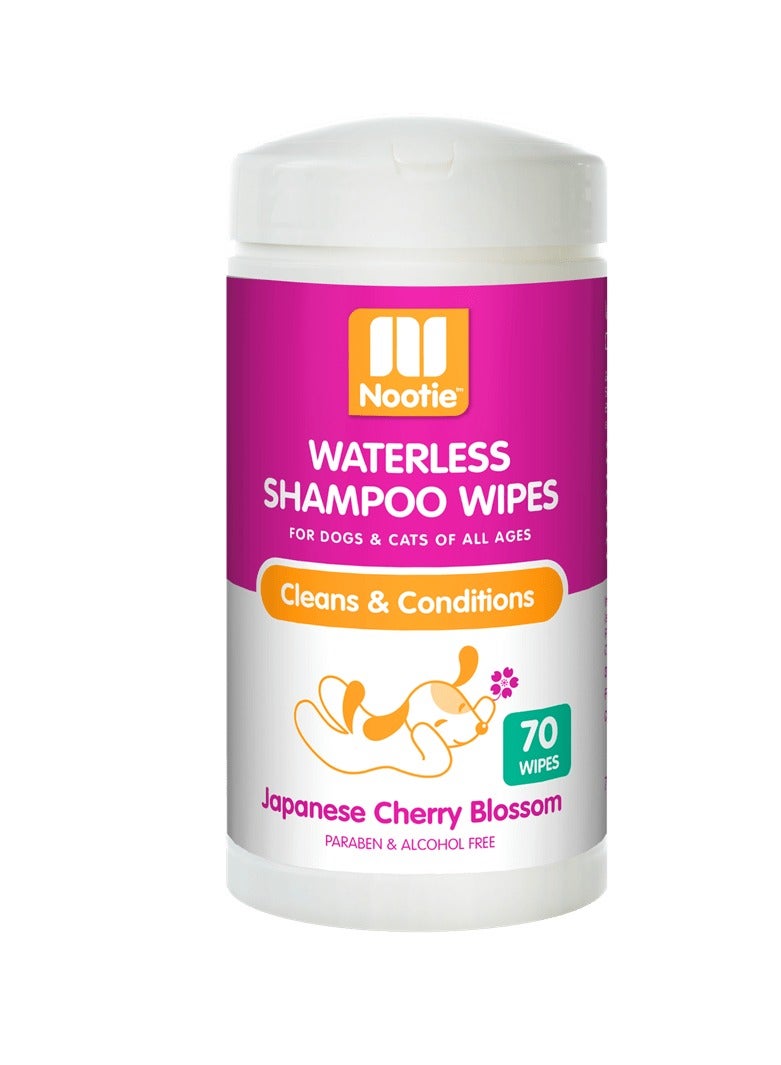 nootie Nootie Waterless Shampoo Wipes Japanese Cherry Blossom 70 Count