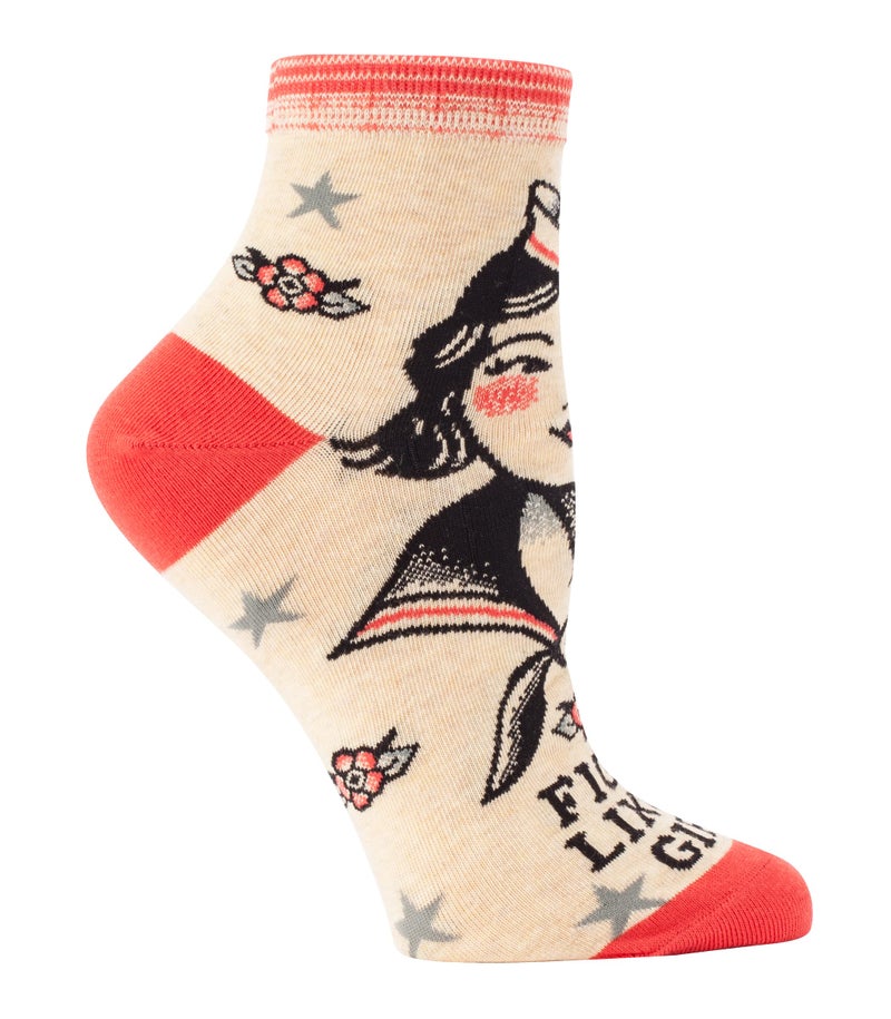 Blue Q Fun Ankle Socks, Fight Like a Girl - Image 2