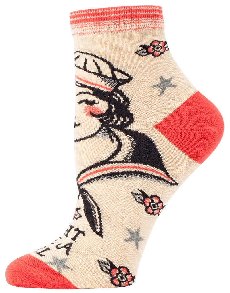 Blue Q Fun Ankle Socks, Fight Like a Girl - Image 4