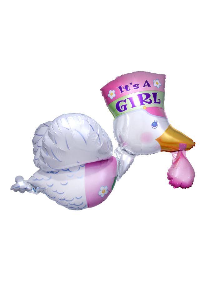 NIBEMINENT Bundle Of Joy Stork Its A Girl Foil Balloon 23x32inch - Image 1