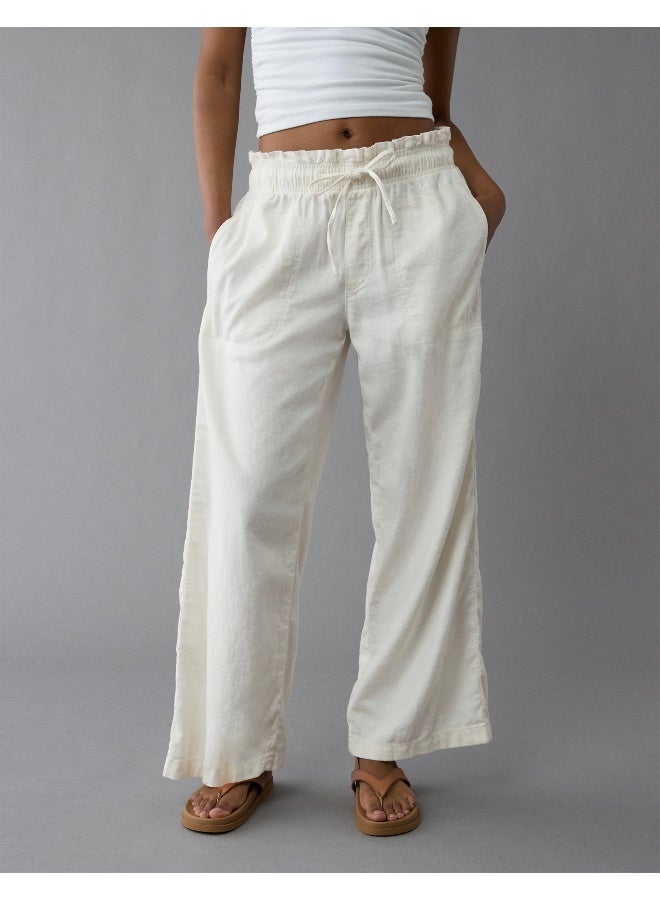 American Eagle AE Dreamy Drape Linen-Blend Pull-On Pant  - Image 1