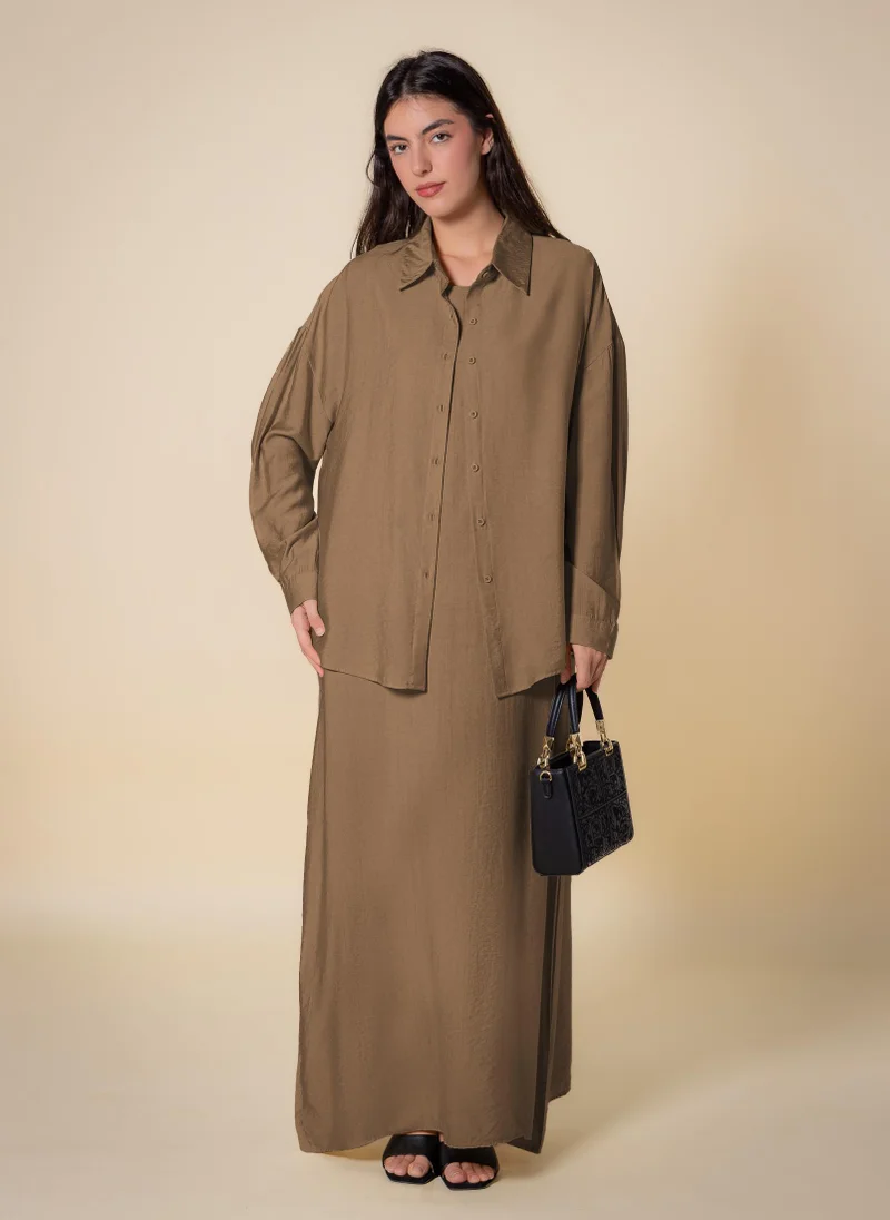 SHAPES MAXI SHIRT DRESS