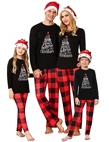 iClosam Matching Family Pajamas Set Striped Christmas Pajamas Sleepwear Dad Mom PJs - Image 1