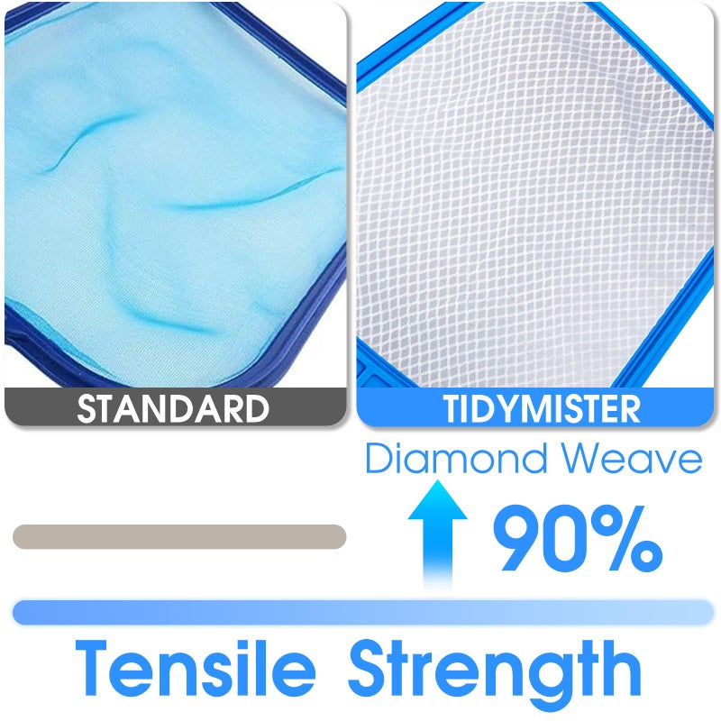 TidyMister New Diamond Netting Fine Mesh Pool Skimmer Net for Hot Tub Spa Handy Leaf Skimmer for Pools Fit with Standard Size 1-1/4'' Pole - Image 2