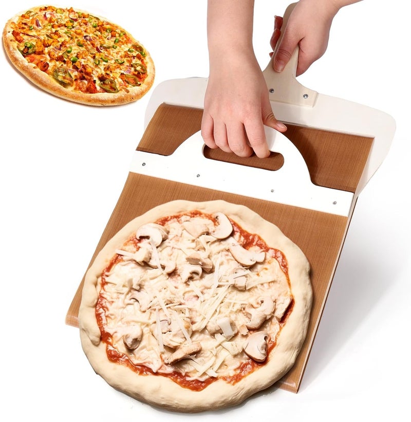 HOMENITY Sliding Pizza Peel The Pizza Peel That Transfers Pizza Sliding Pizza Shovel with Handle NonStick Pizza Spatula Paddle for Indoor Outdoor Ovens - Image 1