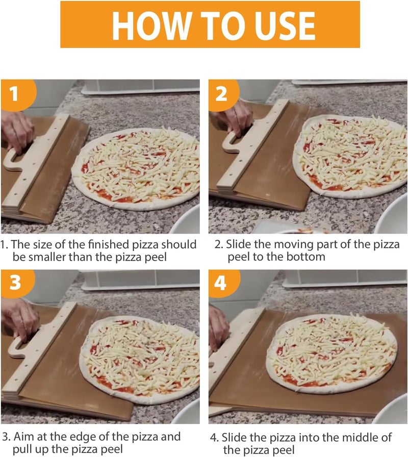 HOMENITY Sliding Pizza Peel The Pizza Peel That Transfers Pizza Sliding Pizza Shovel with Handle NonStick Pizza Spatula Paddle for Indoor Outdoor Ovens - Image 2