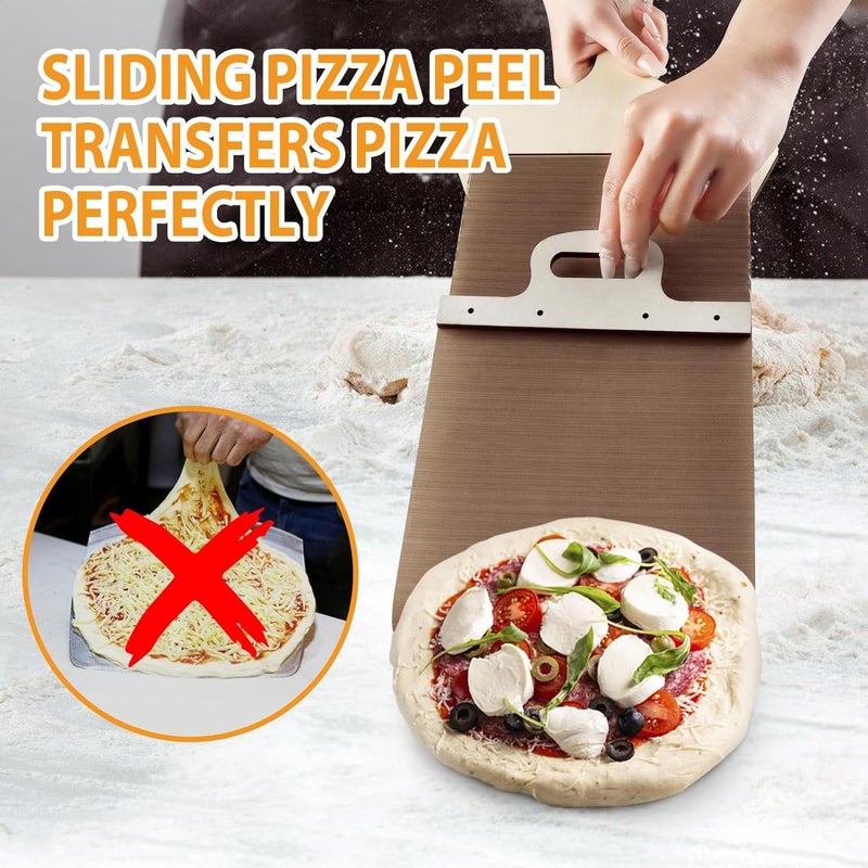 HOMENITY Sliding Pizza Peel The Pizza Peel That Transfers Pizza Sliding Pizza Shovel with Handle NonStick Pizza Spatula Paddle for Indoor Outdoor Ovens - Image 5