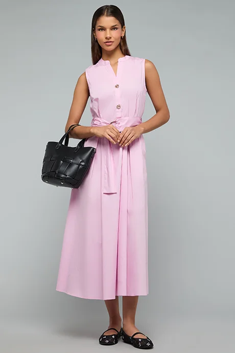 أر أند بي Solid Sleeveless Midi Dress