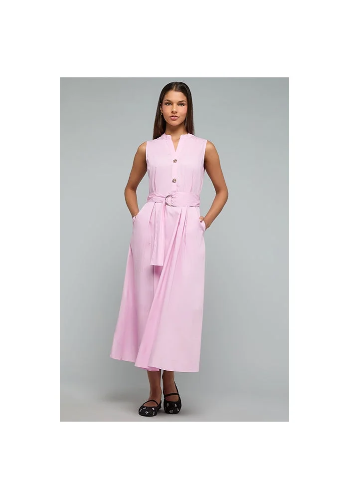 R&b Solid Sleeveless Midi Dress