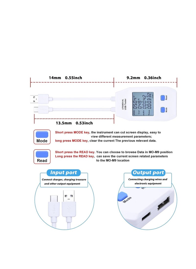 SYOSI - Tester Detector Digital Voltmeter, UT658 Type-C Voltage Ammeter Capacity Tester, Mobile Power Charging QC Fast Charging Detection, for Inspect USB Chargers, Portable P ower Sources - Image 1