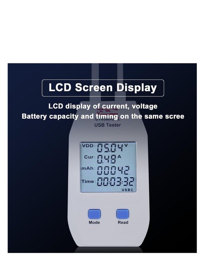 SYOSI - Tester Detector Digital Voltmeter, UT658 Type-C Voltage Ammeter Capacity Tester, Mobile Power Charging QC Fast Charging Detection, for Inspect USB Chargers, Portable P ower Sources - Image 1