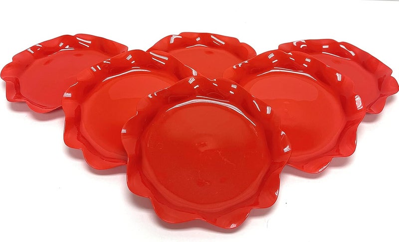 Mintra Office Mintra Home Reusable Bowls and Plates 6pk  Lotus Collection Red Plate 6pk  75inW 