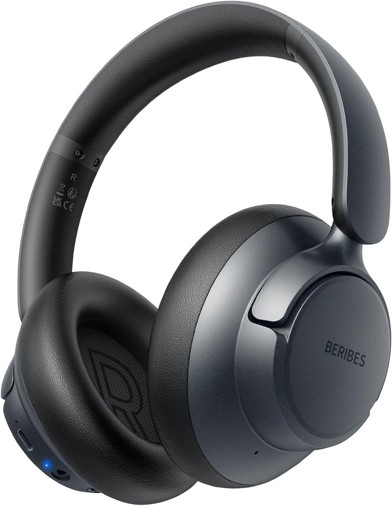 BERIBES Active Noise Cancelling Headphones, Headphones Wireless over ear with Microphone, 70H Playtime, Foldable Bluetooth Headphones with HiFi Audio, Deep Bass for Office, Travel, Gym - Image 1