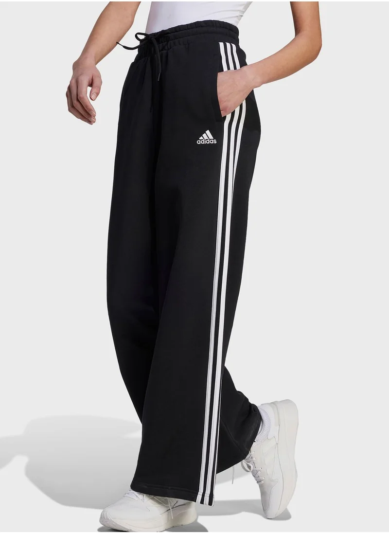 Adidas 3 Stripes Fleece Wide Pants