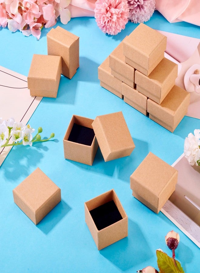 Craftdady 12pcs 2"x2" Square Jewelry Boxes for Ring Tan Jewelry Gift Boxes for Earring Necklace Bracelets Cube Small Gift Box for Women Men Cardboard Cotton Box for Storage Package Display - Image 5
