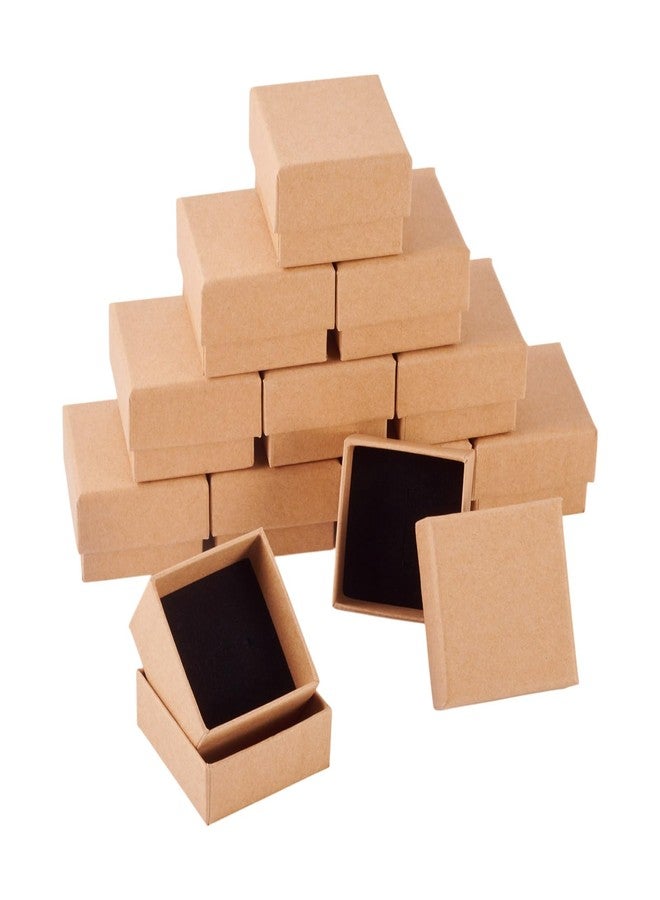 Craftdady 12pcs 2"x2" Square Jewelry Boxes for Ring Tan Jewelry Gift Boxes for Earring Necklace Bracelets Cube Small Gift Box for Women Men Cardboard Cotton Box for Storage Package Display - Image 1