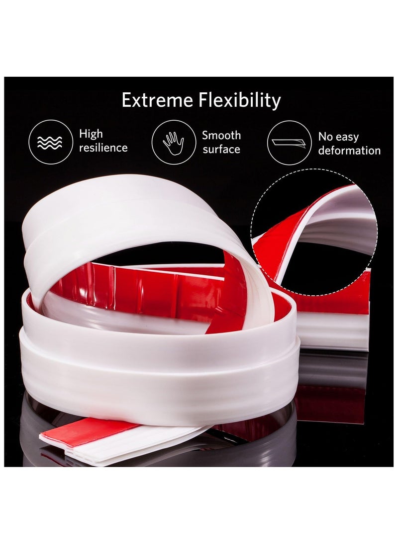 Adhesive Under Door Sweep Weather Stripping Soundproof Rubber Bottom Seal with Wider Strong for Interior Exterior Doors Guard Against Drafts Dust Noise Animals (1M*1 White) - Image 2