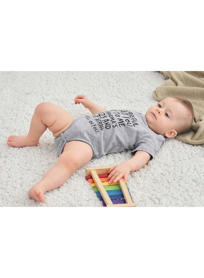 UNICOMIDEA Toddler Play Suits,Infant Baby Bodysuit Funny Letter of Be Careful What You Say,Softy Baby Romper Toddle Clothes - Image 3
