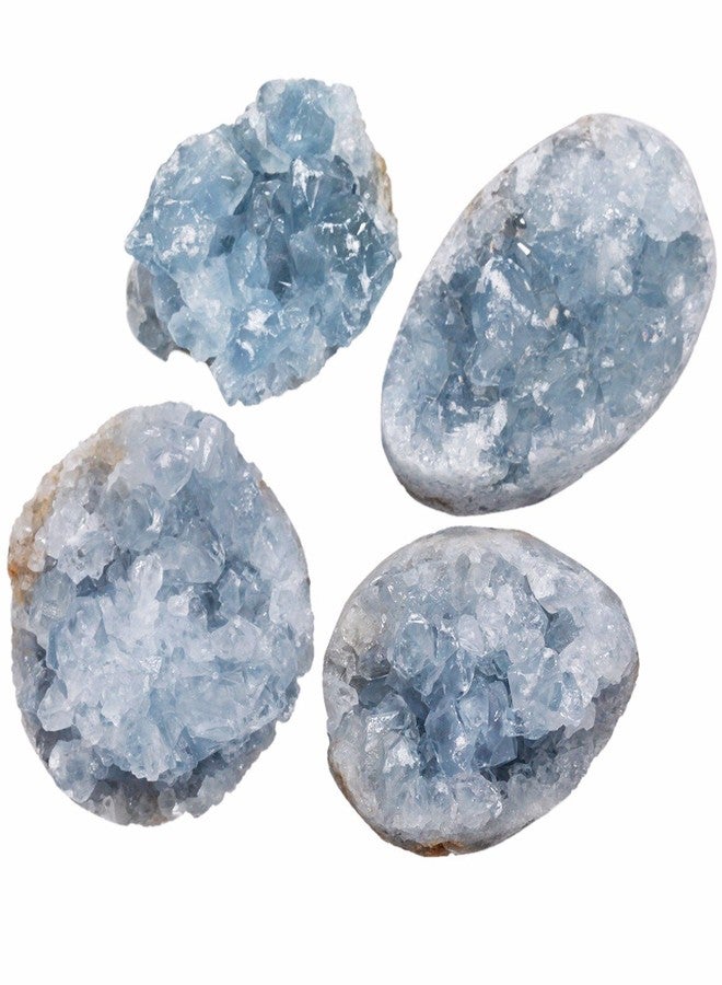 rockcloud Natural Raw Blue Celestite Mineral Healing Crystal Cluster Geode Irregular Home Decoration Gemstone Specimen Large, 2.(Approx 160-220 Gram) - Image 4