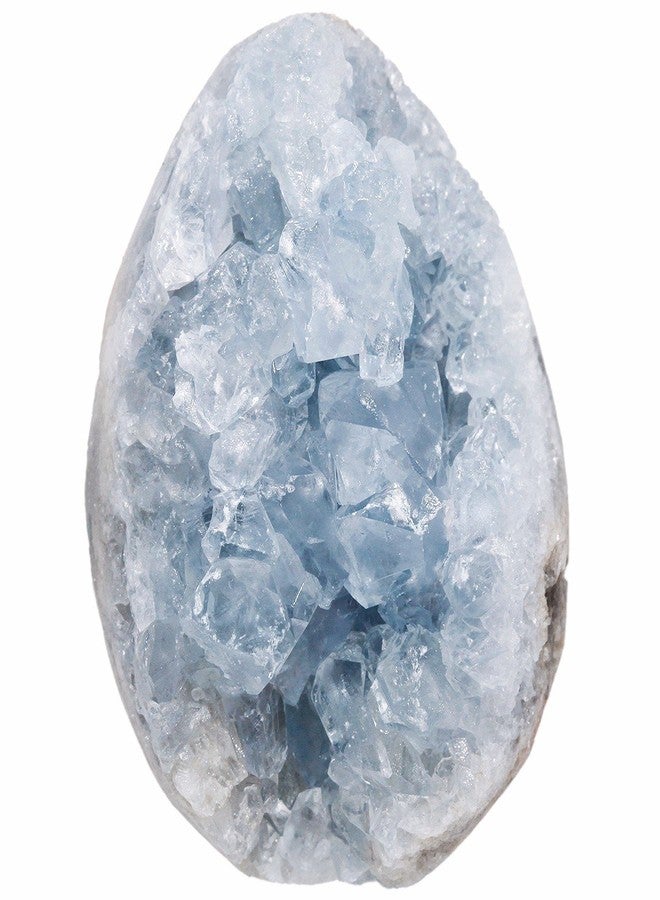 rockcloud Natural Raw Blue Celestite Mineral Healing Crystal Cluster Geode Irregular Home Decoration Gemstone Specimen Large, 2.(Approx 160-220 Gram) - Image 1
