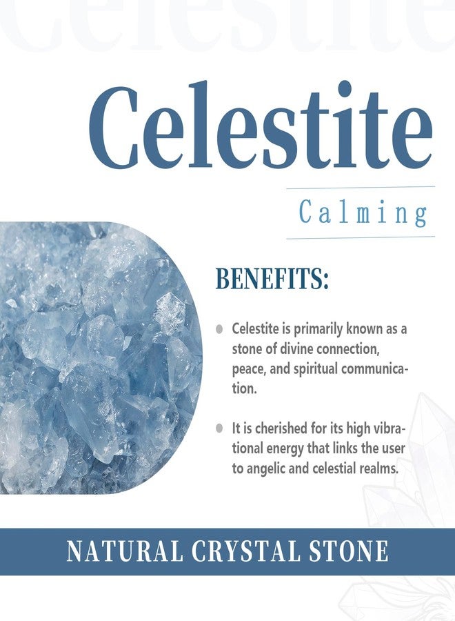 rockcloud Natural Raw Blue Celestite Mineral Healing Crystal Cluster Geode Irregular Home Decoration Gemstone Specimen Large, 2.(Approx 160-220 Gram) - Image 2