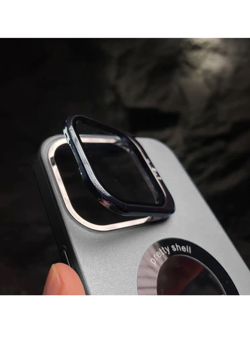 Techie Camera Guard Kickstand with Magnetic Transparent Hole Back Cover Case Shockproof Protection For Apple Iphone 14 Pro Max - Image 3