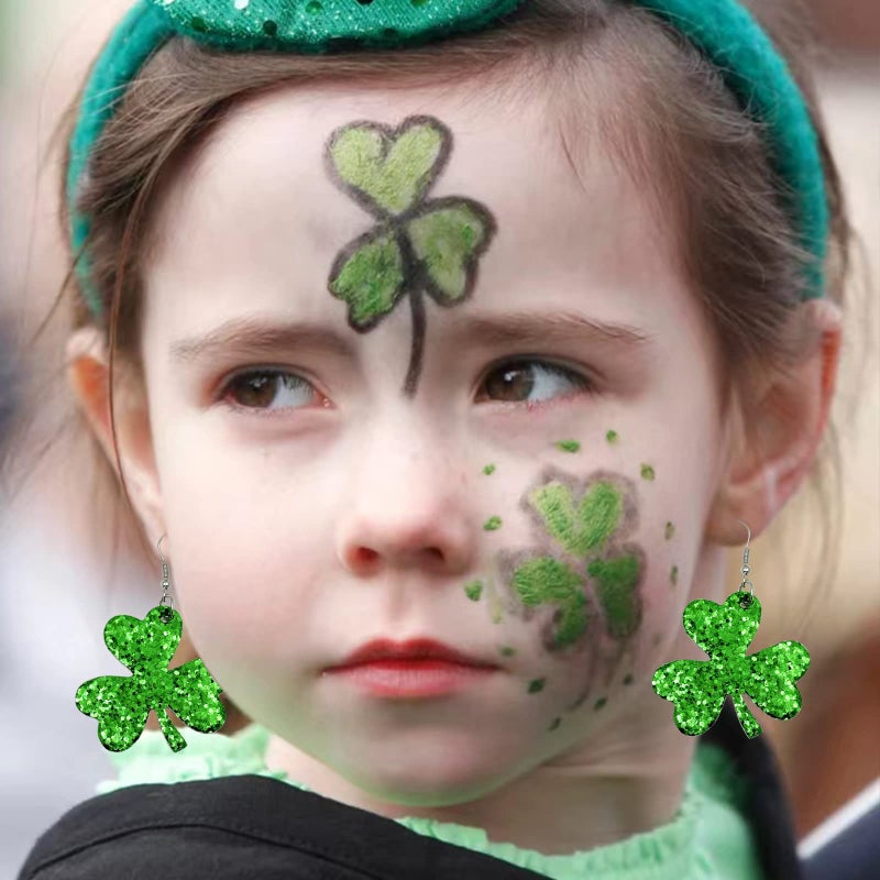 DOLLESS St Patricks Day Earrings Irish Green Hat Clover Dangle Earrings shamrock Holiday Earring for Women (Style-C) - Image 3
