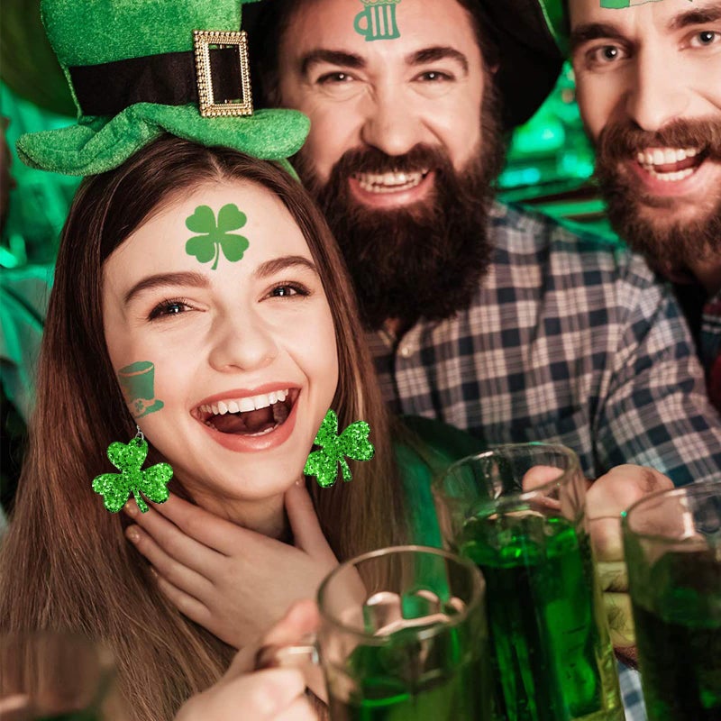 DOLLESS St Patricks Day Earrings Irish Green Hat Clover Dangle Earrings shamrock Holiday Earring for Women (Style-C) - Image 2