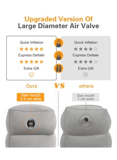 Bukela Inflatable Foot Rest Pillow for Travel, Kids/Adults Airplane Travel Pillow-Adjustable Height Cushions,for Kids to Sleep While Traveling,Suitable for Office, Home and Any Travel (1 Pack)  - Image 4