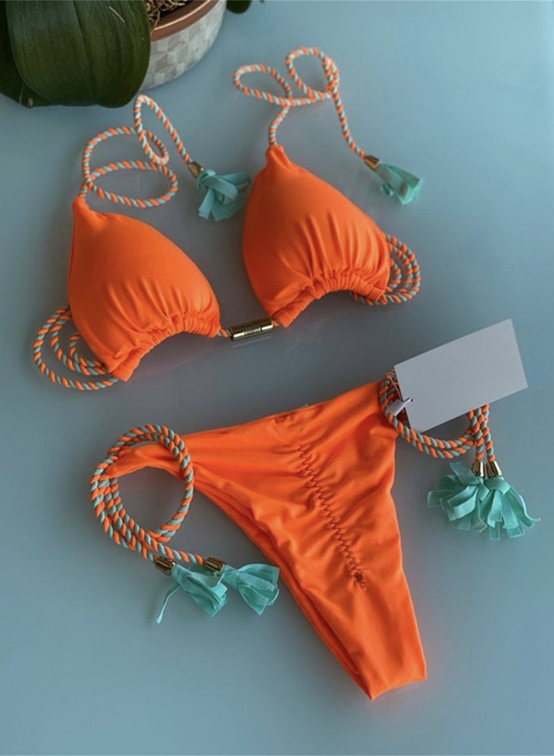 New braided string bikini swimsuit beach swimming bikini swimsuit - Image 3