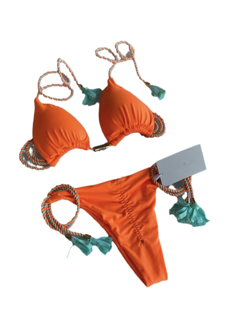New braided string bikini swimsuit beach swimming bikini swimsuit - Image 1