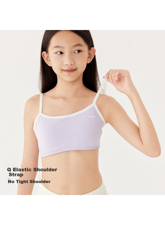 Like Uu Enlightenment First Stage Camisole Bra, Girls' Underwear, Puberty Bra For Older Girls, Pearl White - Image 3