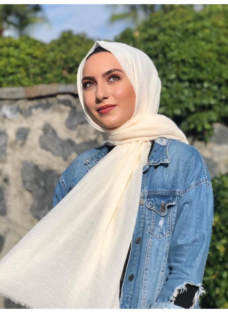 Belifanti Collection Bürümcük Cotton Shawl Ecru 