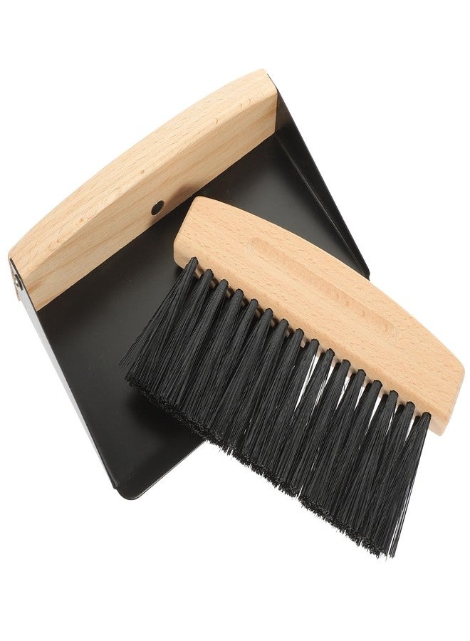 PartyKindom Magnetic Tabletop Crumbs Clean Set, Magnetic Sweeper Dustpan Set, Wooden Small Dustpan and Brush Set for Table Surface Crumbs - Image 1
