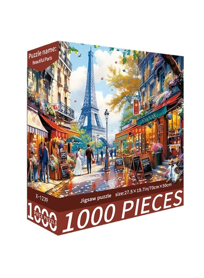 لعبة تركيب صور مكونة من 1000 قطعة للكبار والصغار - لعبة تعليمية وزخرفية ملونة، لعبة كبيرة للترفيه العائلي وفن الحائط - Image 2