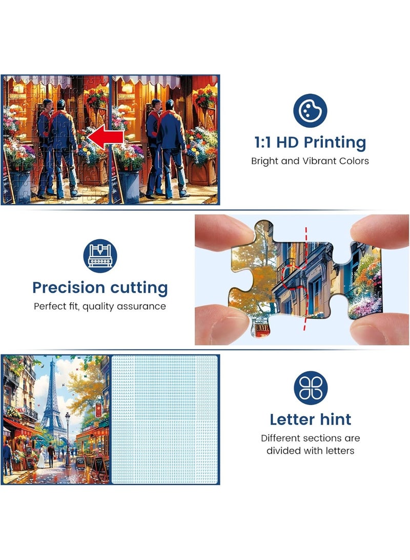 لعبة تركيب صور مكونة من 1000 قطعة للكبار والصغار - لعبة تعليمية وزخرفية ملونة، لعبة كبيرة للترفيه العائلي وفن الحائط - Image 3