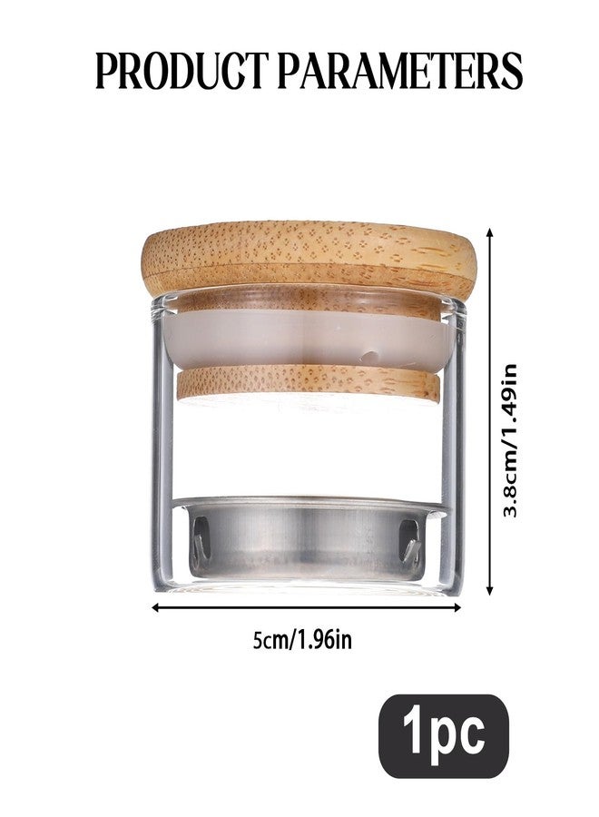 EupHHonycs Nail Brushes Washing Cup, Acrylic Liquid Powder Glass Dappen Dish Glass Cup, Mesh Acrylic Liquid Powder Removal Dappen Dish with Lid & Mesh Layered Brushes Washer - Image 2