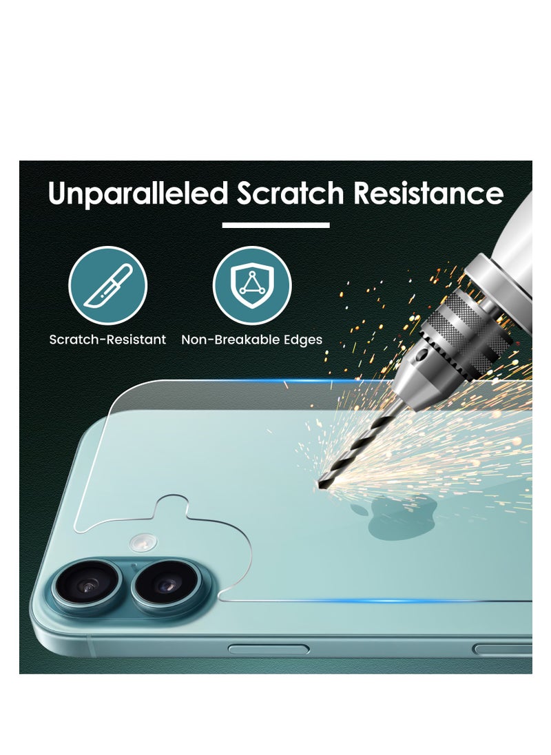 Generic 2 Pack Back Screen Protectors for iPhone 16, Bubble-Free & Scratch-Resistant Tempered Glass Back Film (6.1 inch)  - Image 3