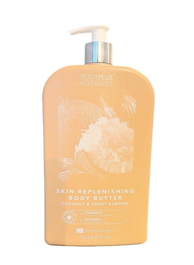 Botanics Skin Replenishing & Soothing Body Butter, Coconut, Sweet Almond, Chamomile & Lavender, 33.8 fl oz (Coconut)