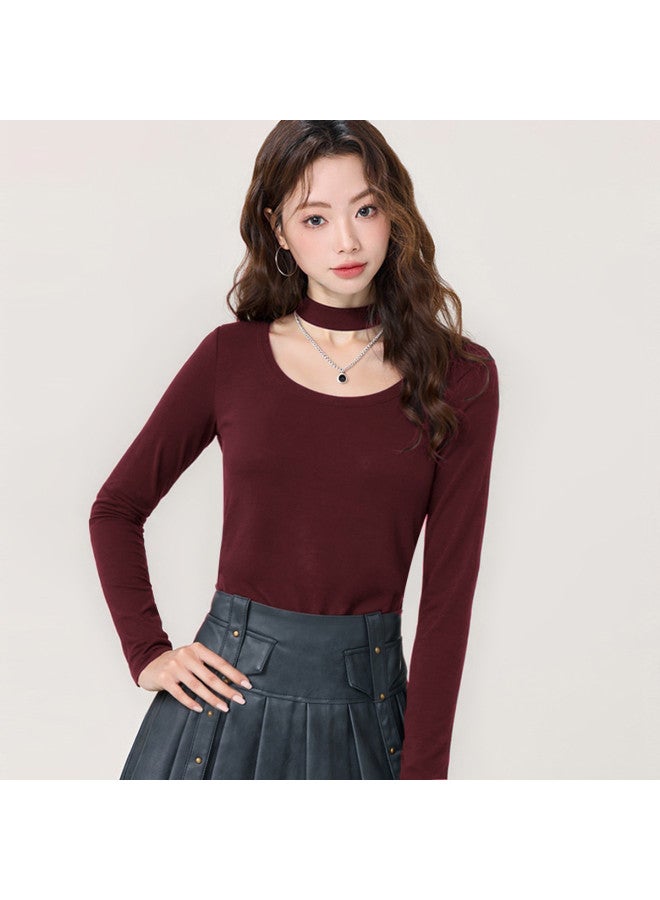 Baleno Solid Color T-Shirt Women, Fall 2025 Casual Elegant Women'S Long Sleeve T-Shirt Simple Top Women - Image 4
