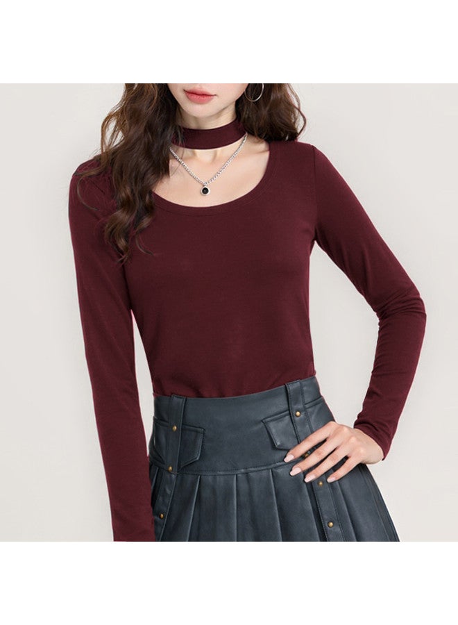 Baleno Solid Color T-Shirt Women, Fall 2025 Casual Elegant Women'S Long Sleeve T-Shirt Simple Top Women - Image 3