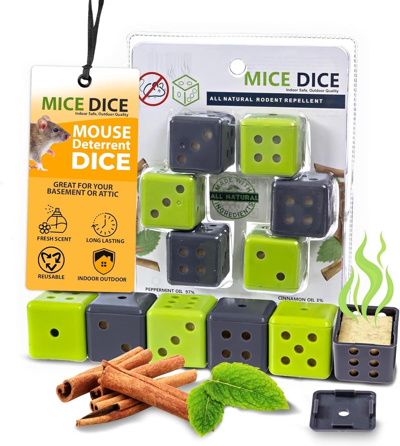 ARCHETYPE BRANDS Peppermint Oil for Mice - Mice Dice Mouse Solution for Home and Outdoor - 6 Pack - Image 1