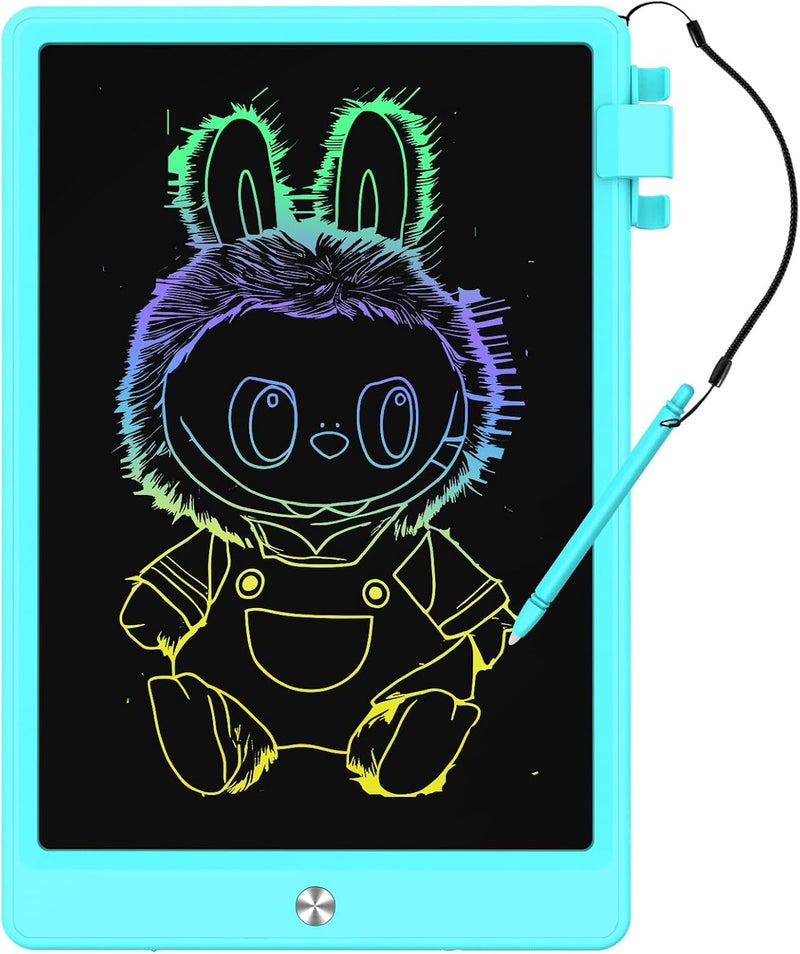 لوح كتابة LCD للأطفال، لوحة رسم ملونة، لوحة رسم، ألعاب تعليمية للأولاد والبنات من عمر 3-6 سنوات هدية (أزرق، 12.9 بوصة) - Image 1