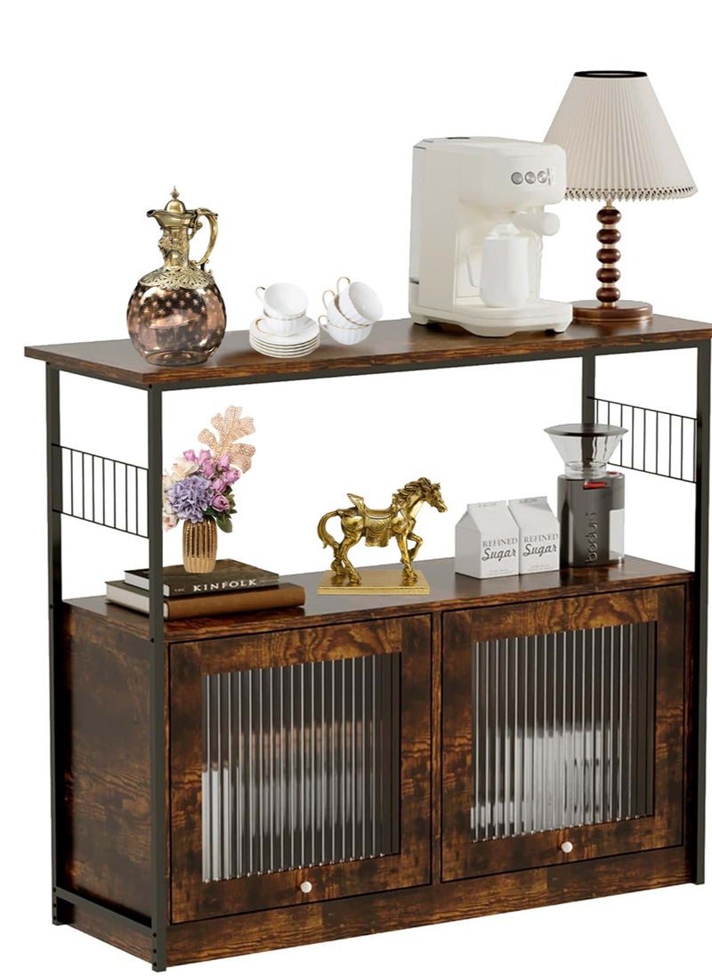 AGD Coffee Corner Cabinet, Large Capacity Buffet Cabinet for Living Room Kitchen Office 100*34.5*85cm  - Image 2