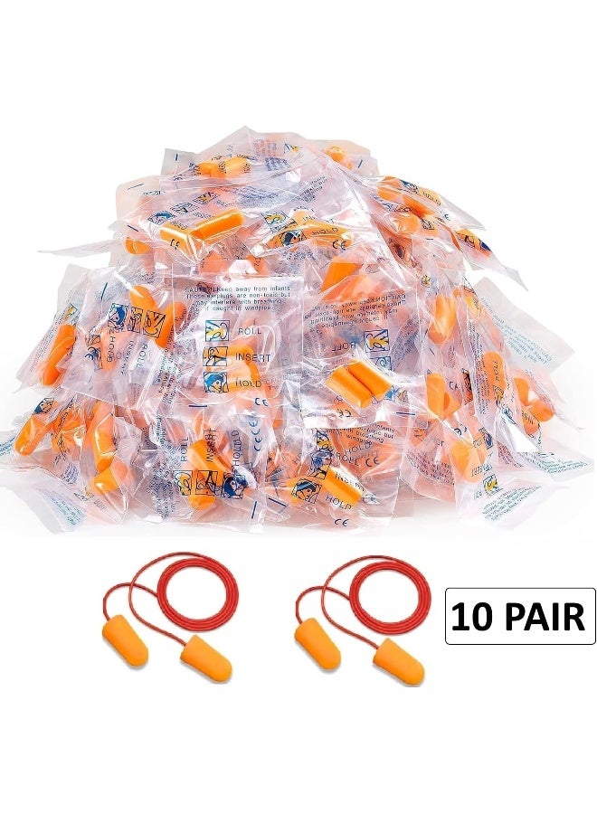 Biella Ultra Soft Foam Comfortable Multi-Purpose Corded Earplugs For Sleeping, Snoring, Travel, Concerts, Studying, Loud Noise (Ear Plug, 10 Pair)  - Image 2