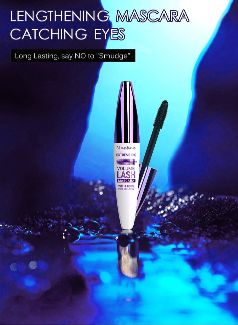 Maxfine 5D Volumising Mascara Proof Fiber Mascara - Natural Length Durable Curling Mascara - Mascara Long Lasting Thick (Brown) - Image 4
