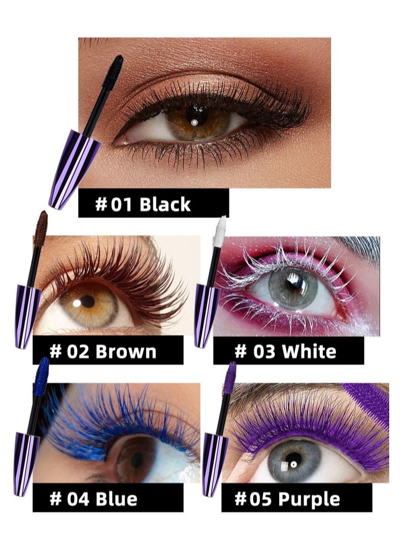 Maxfine 5D Volumising Mascara Proof Fiber Mascara - Natural Length Durable Curling Mascara - Mascara Long Lasting Thick (Brown) - Image 2